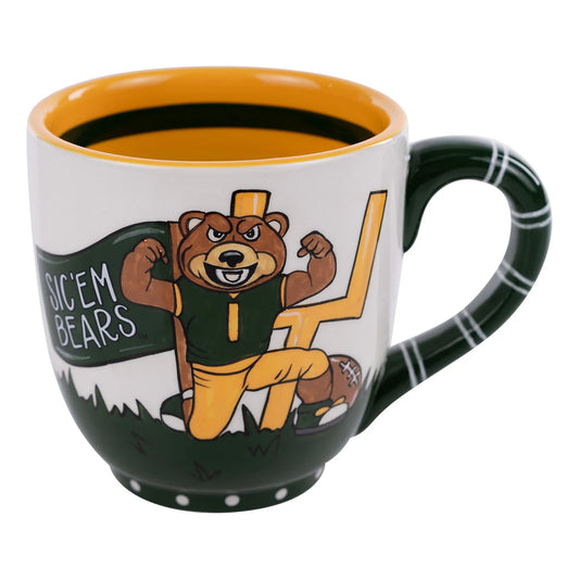 Let’s Go Baylor Mug, collegiate-licensed, green/yellow accents, available in 11oz and 15oz sizes.