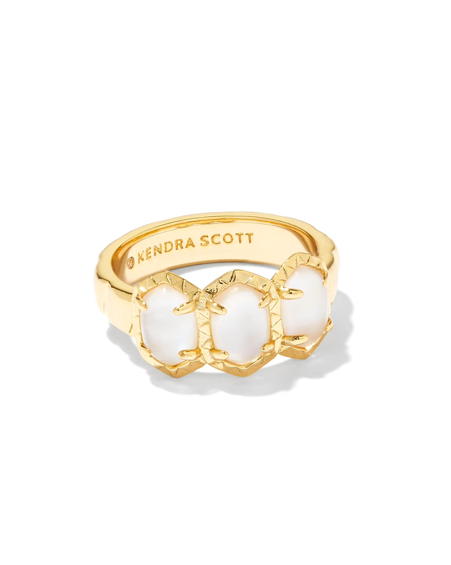 Daphne Band Ring Gold Ivory