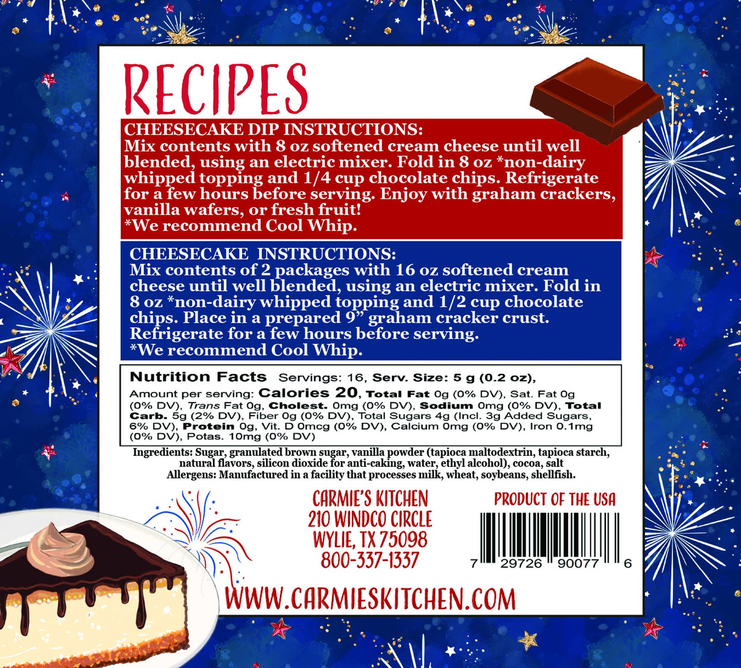 Freedom Fudge Cheesecake Dip Mix