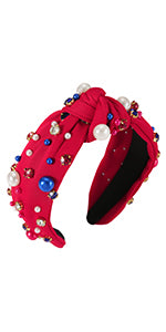 Patriotic Pearl & Rhinestone Headbands