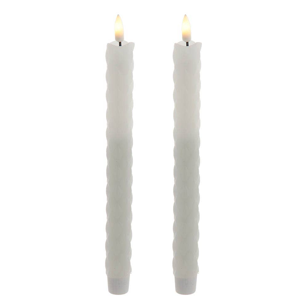 9.7" Flicker Diamond Taper Candle