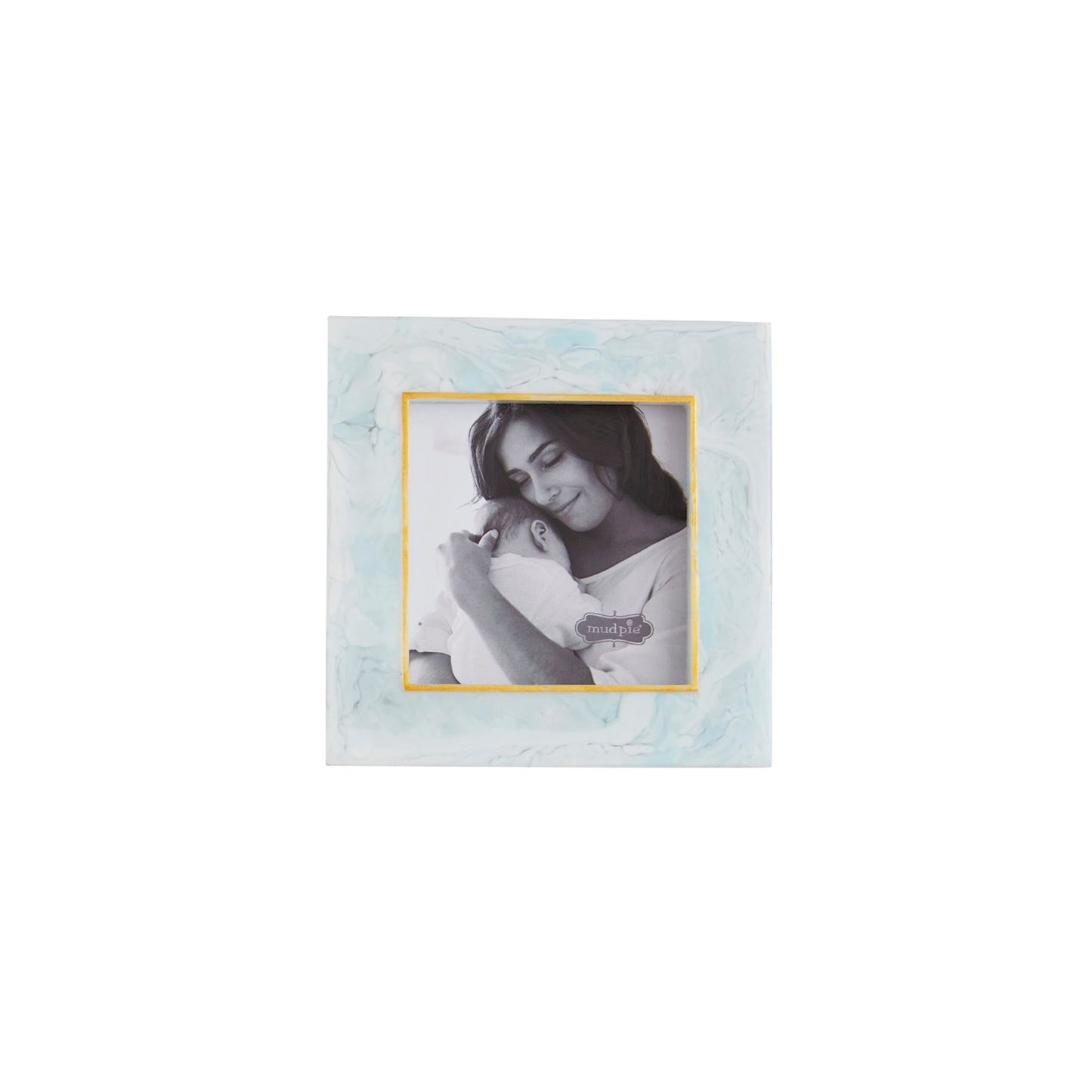 Small Resin Frame with marble-like blue pattern. Available size: Small.