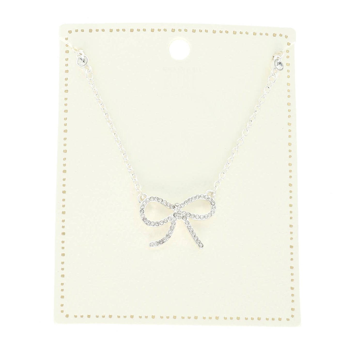 Fashion Cut-Out Bow Pendant Necklace : Gold