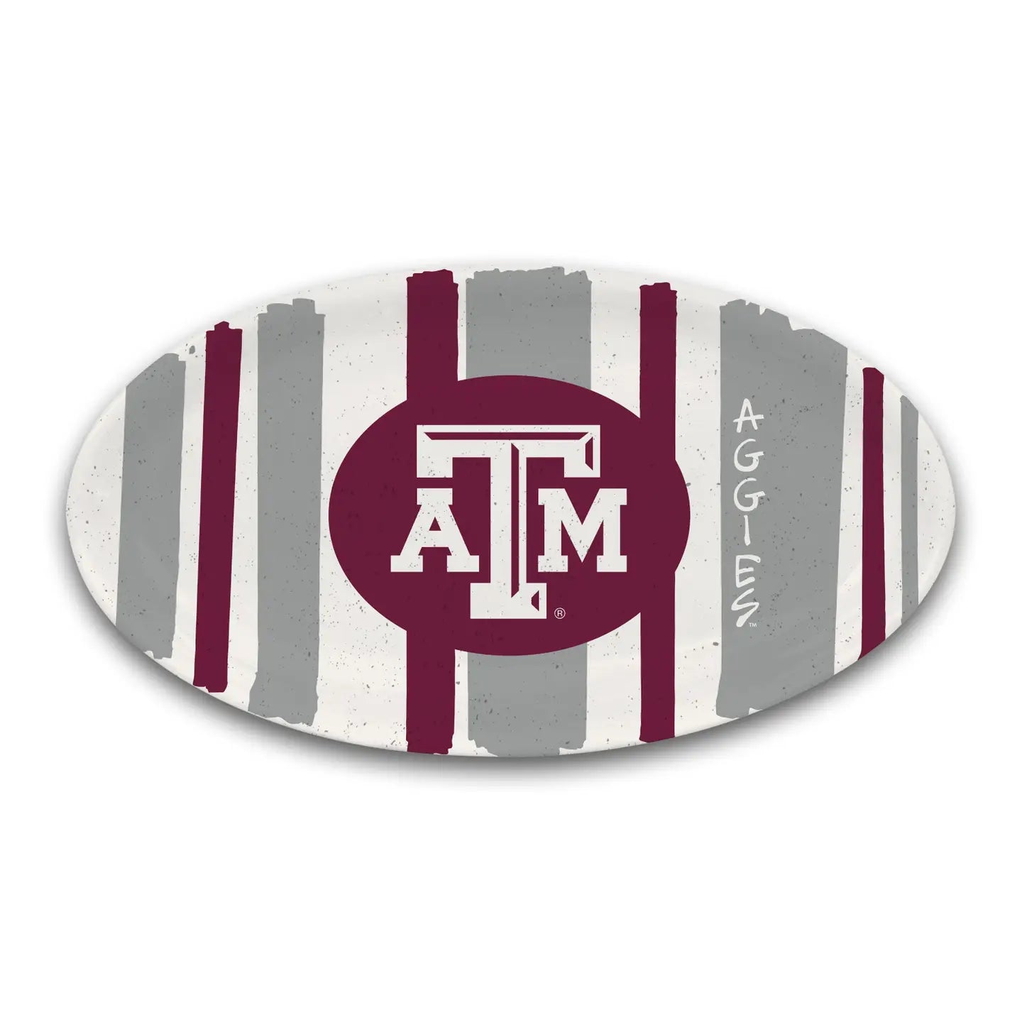 TAMU Oval Melamine Striped Platter