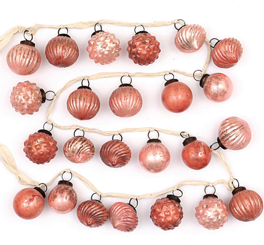 72” Mercury Glass Ball Ornament Garland - Pink