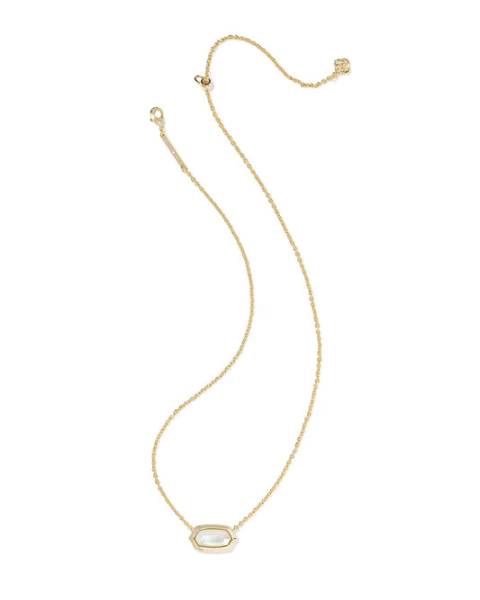 Elisa Bezel Pendent Necklace Ivory Mother of Pearl | Kendra Scott