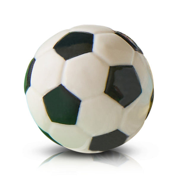 Classic black and white soccer ball mini with pentagon and hexagon panels; available in multiple sizes.