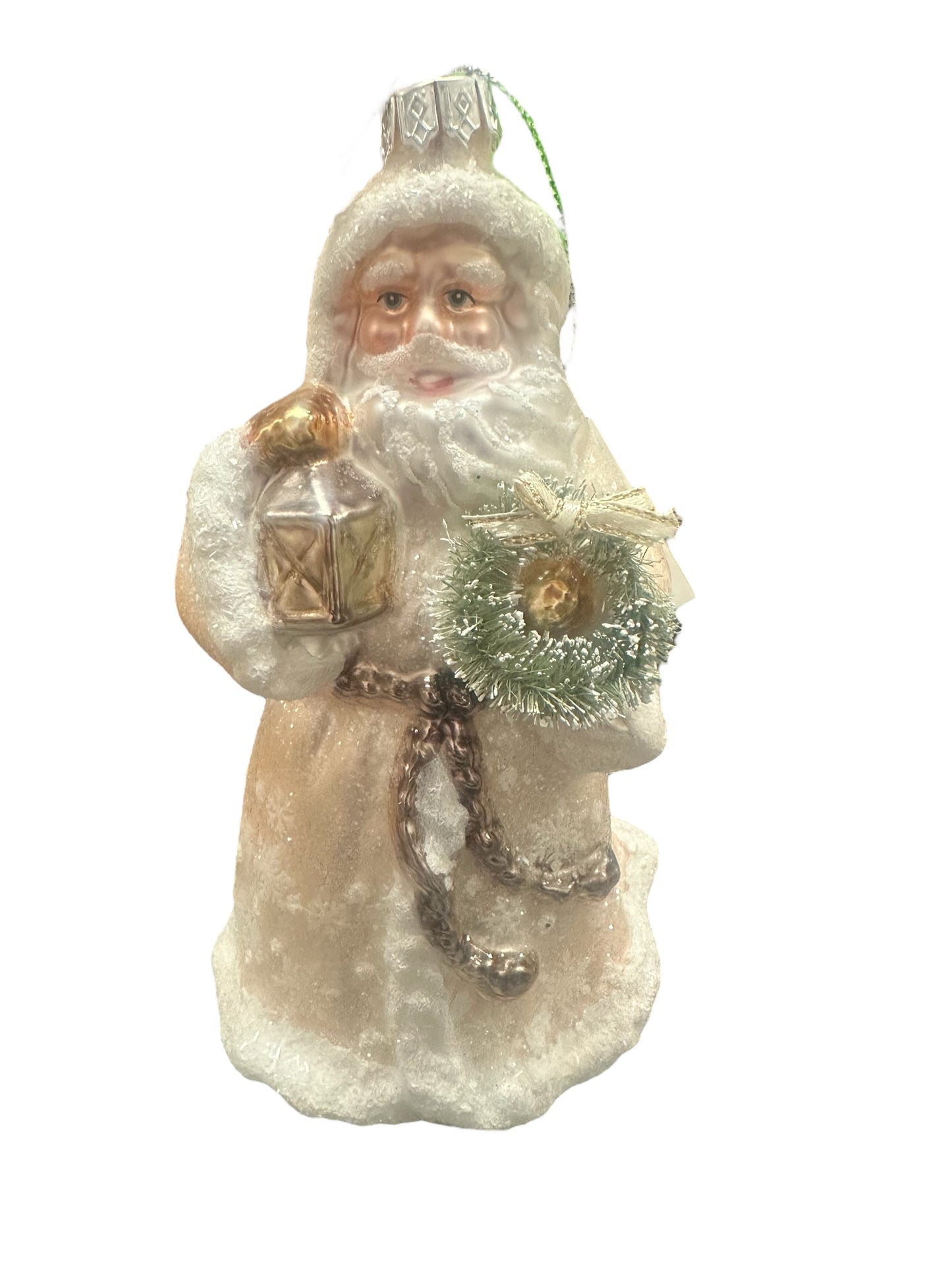 Glass Santa Ornament