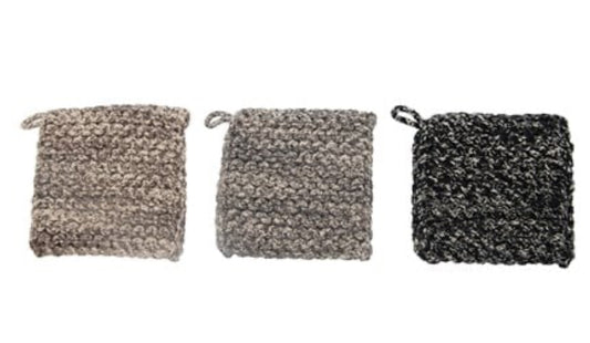 Melange Cotton Crocheted Pot Holder 3 Styles