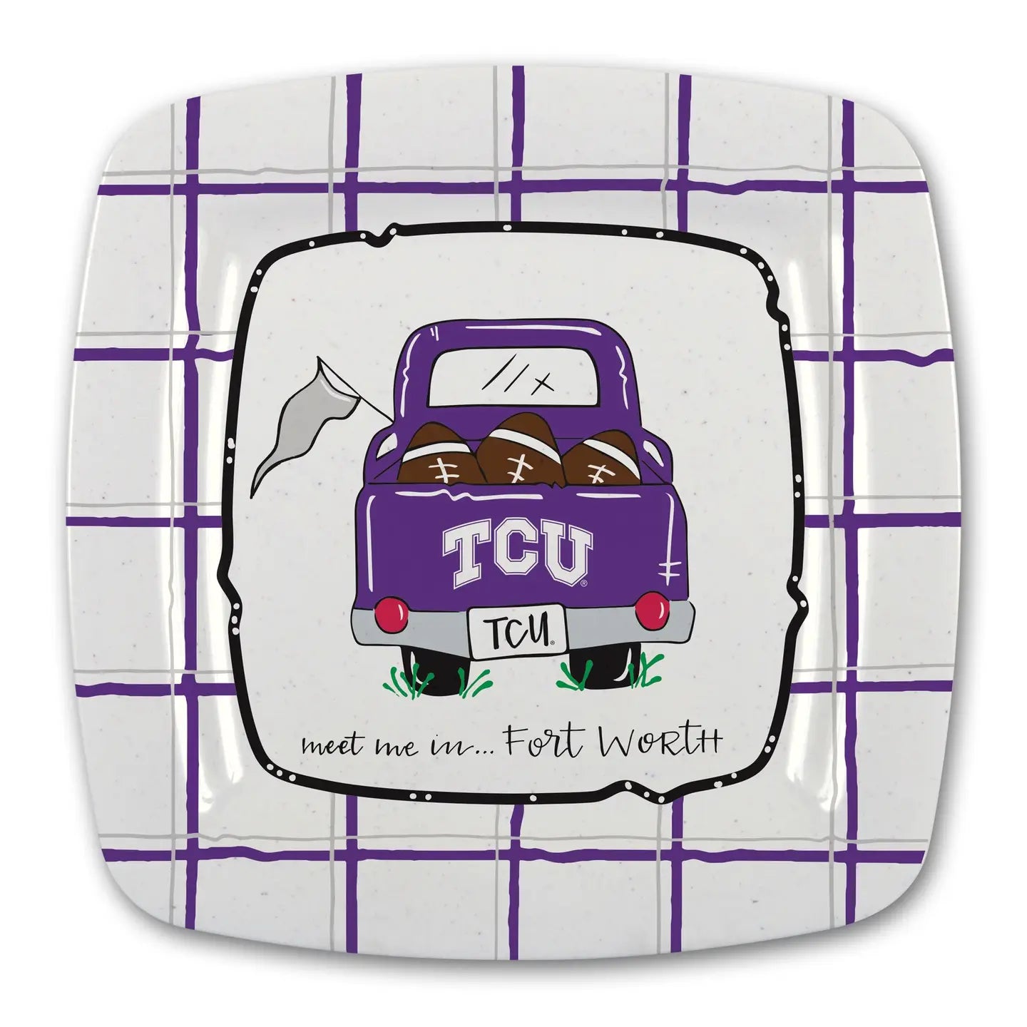 TCU Truck Square Melamine Plate