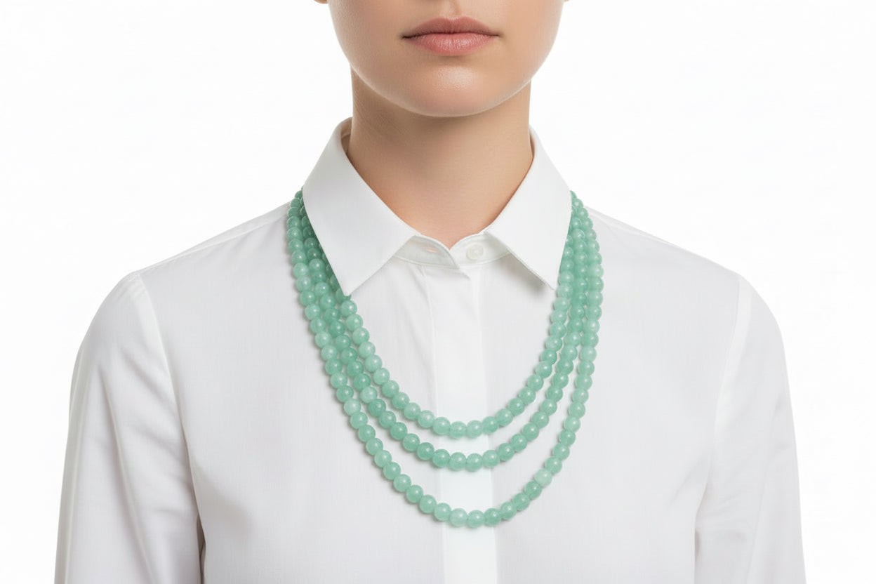 Marbled Green Beaded Jewelry