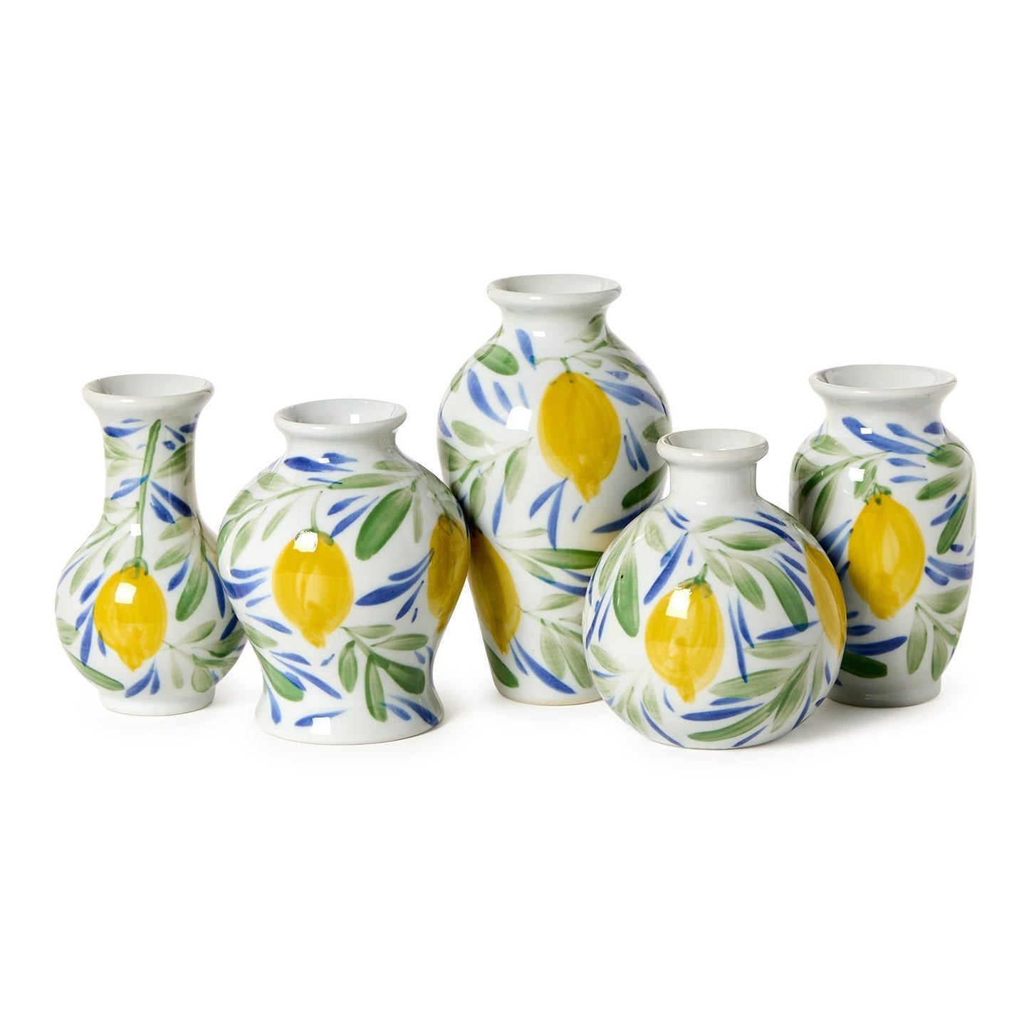 Lemon Grove Hand-Painted Mini Lemon Vases