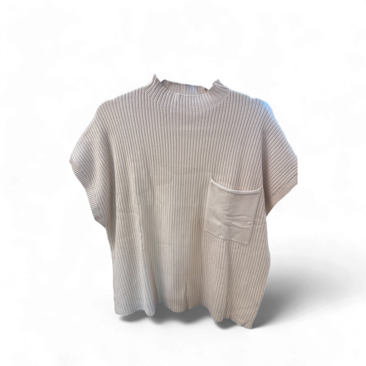 Patch Pocket Ribbed Knit Sweater