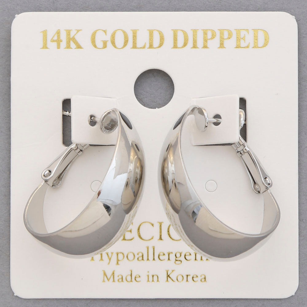 14K Gold Dipped Oval Hoop Earring