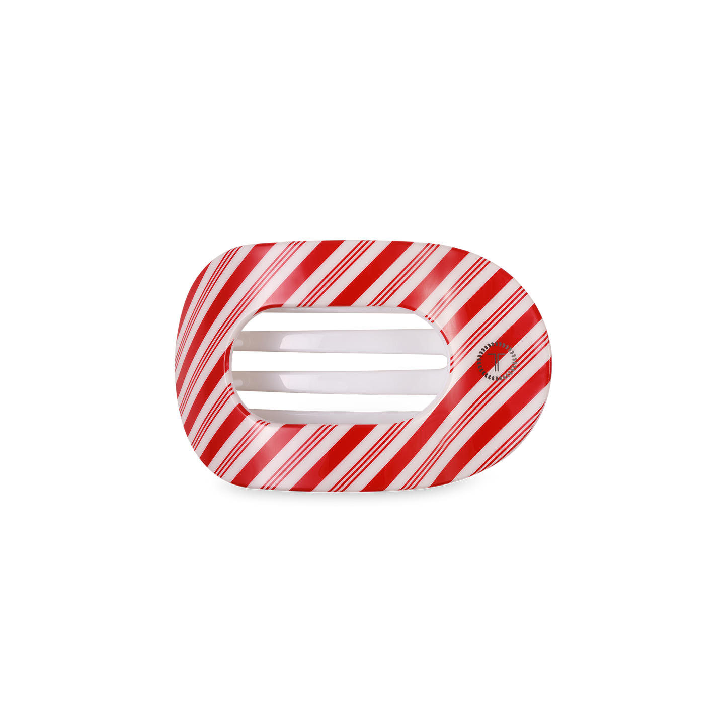 Flat Round Hair Clip | Candy Cane Crush