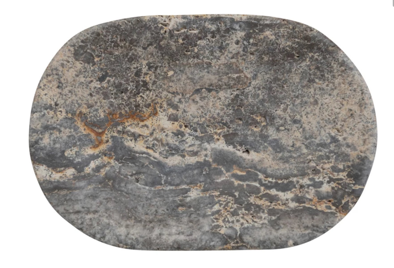 Oval Travertine Soap Dish