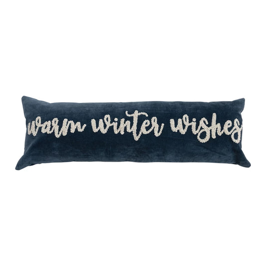 Woven Cotton Velvet Lumbar Pillow “Warm”