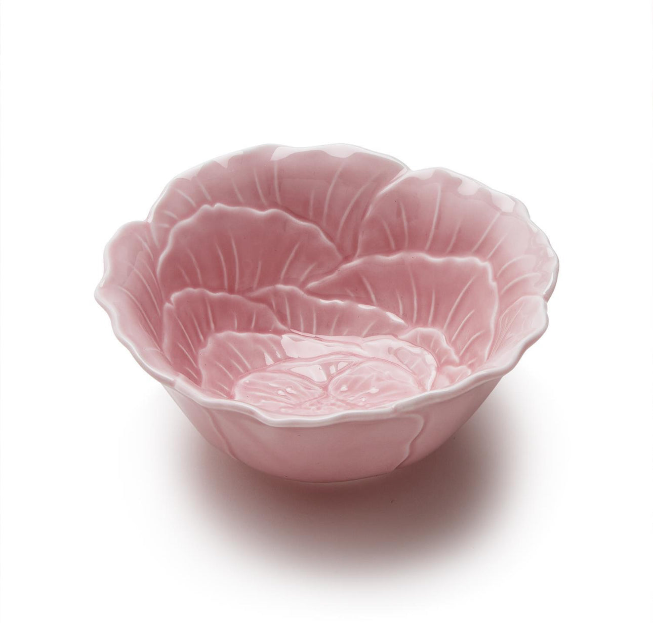 A bowl shaped like hydrangea, pale, pink