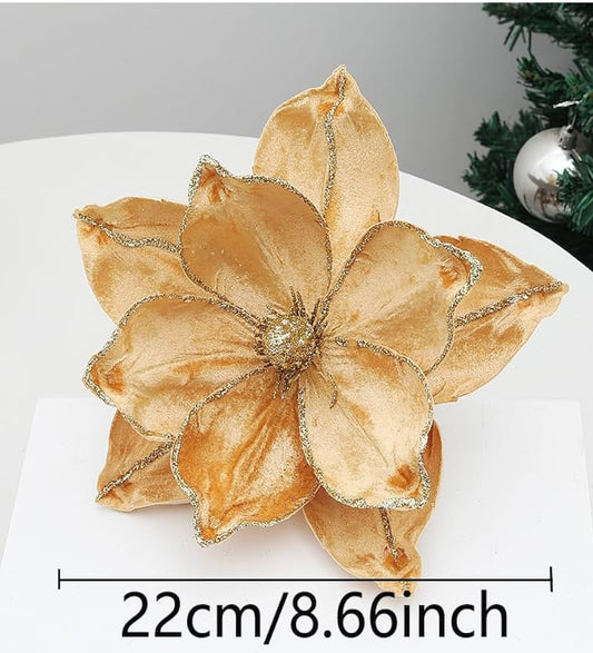 Glitter Magnolia Flower Tree Ornament
