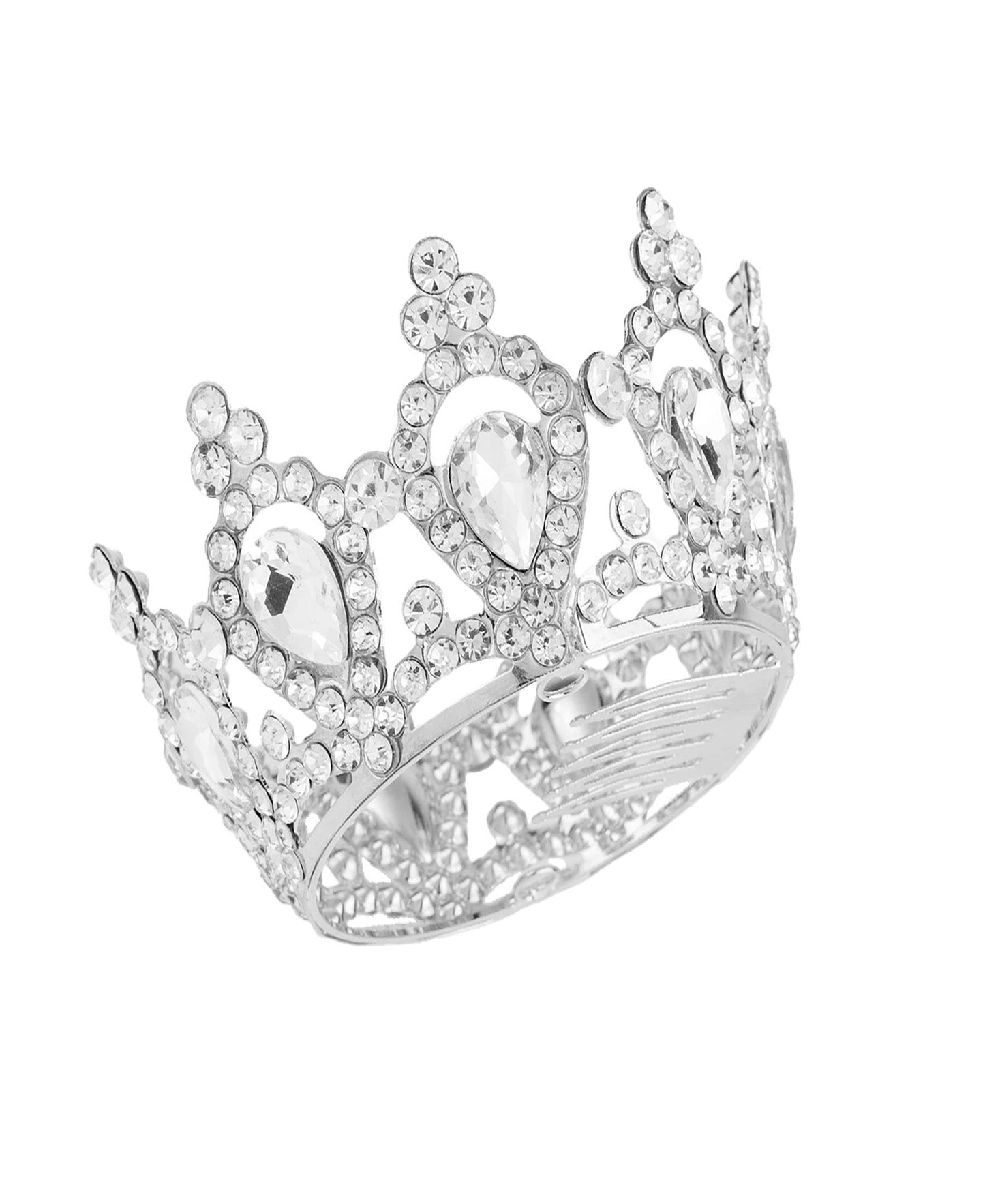 Small size Princess Tiaras Crystal Crown: Silver Clear