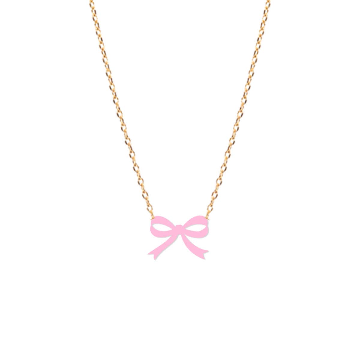 Light Pink Bow Dainty Necklace
