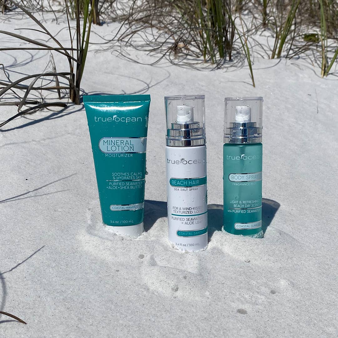 True Ocean: Body Spray, 3.4 oz size, bottle standing upright. Available in 3.4 oz only.