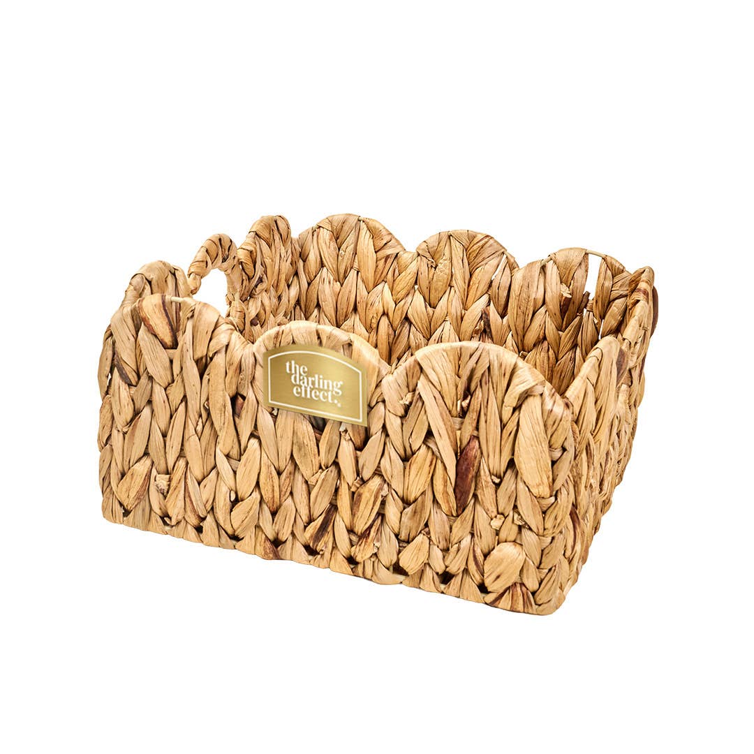 Scalloped Wicker Basket-Large