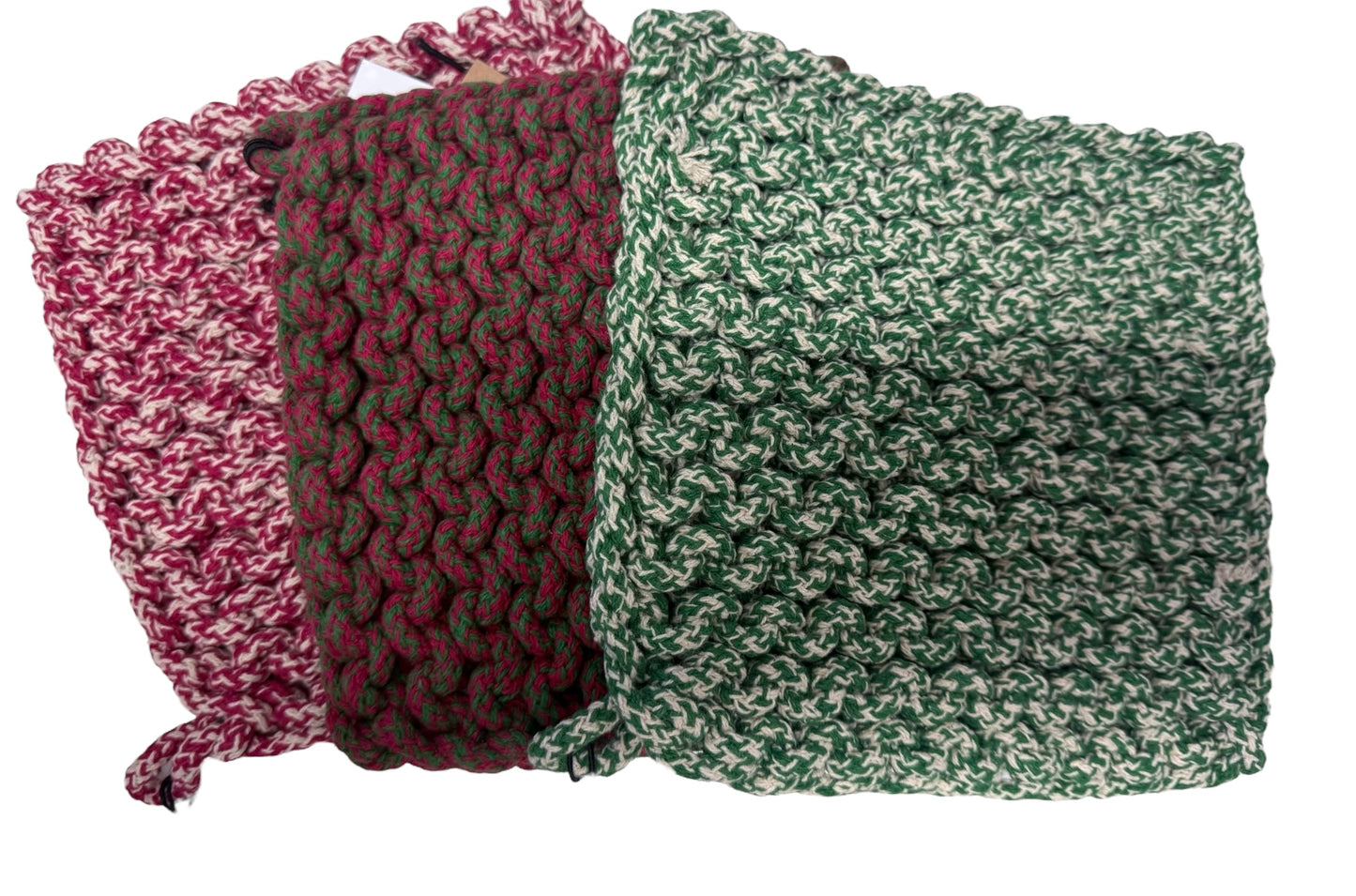 Melange Cotton Crocheted Pot Holder, 3 Styles