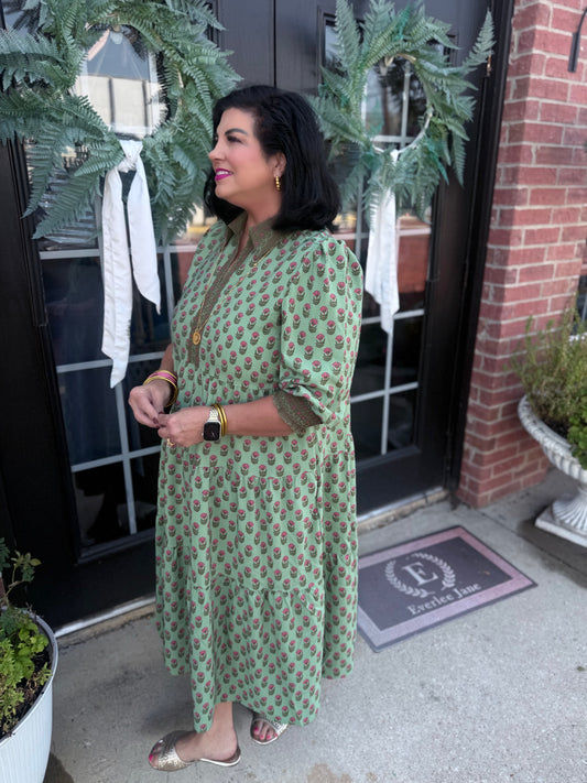 Eleanor Floral Foulard Vineyard Dress