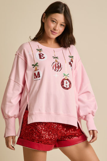 Ornament Sequin Christmas Sweatshirt