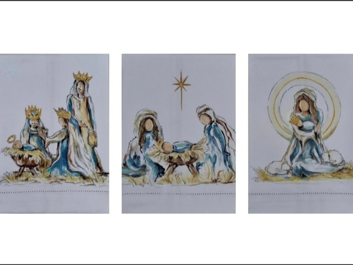 Hand Painted Nativity Tea Towel | 3 Designs