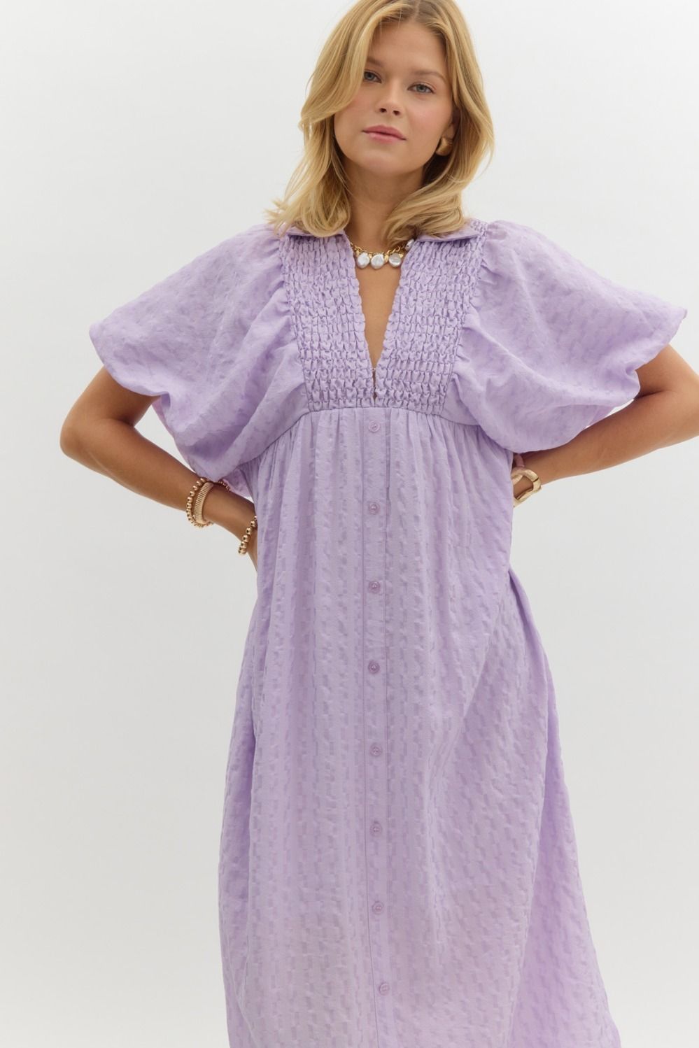Flowing Lavender Midi Dress