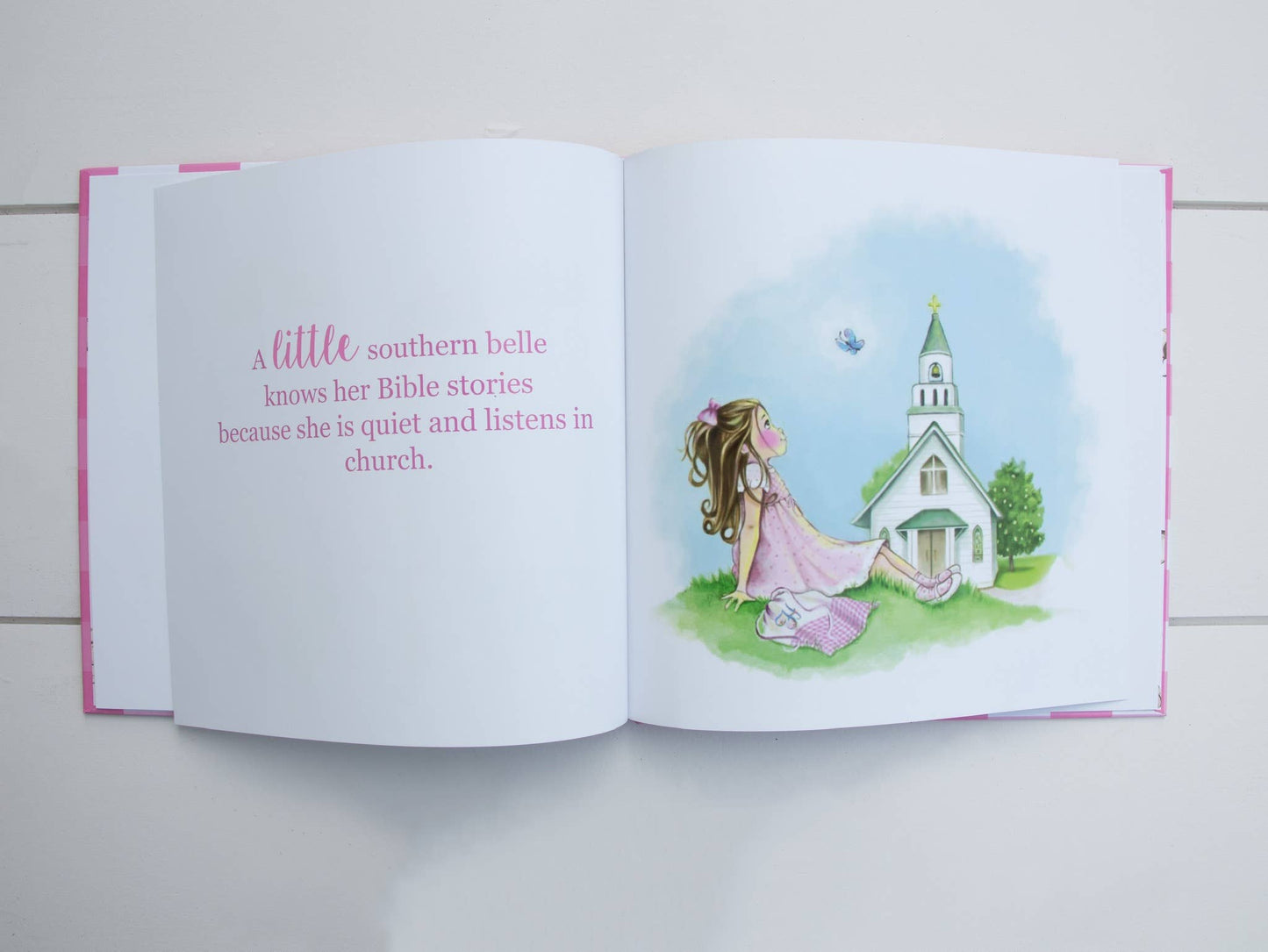Open "Little Southern Belle" children's book; text and illustration visible. Available in standard children's book size.