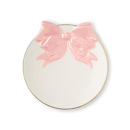Bow Plate with Gold Rim Accent