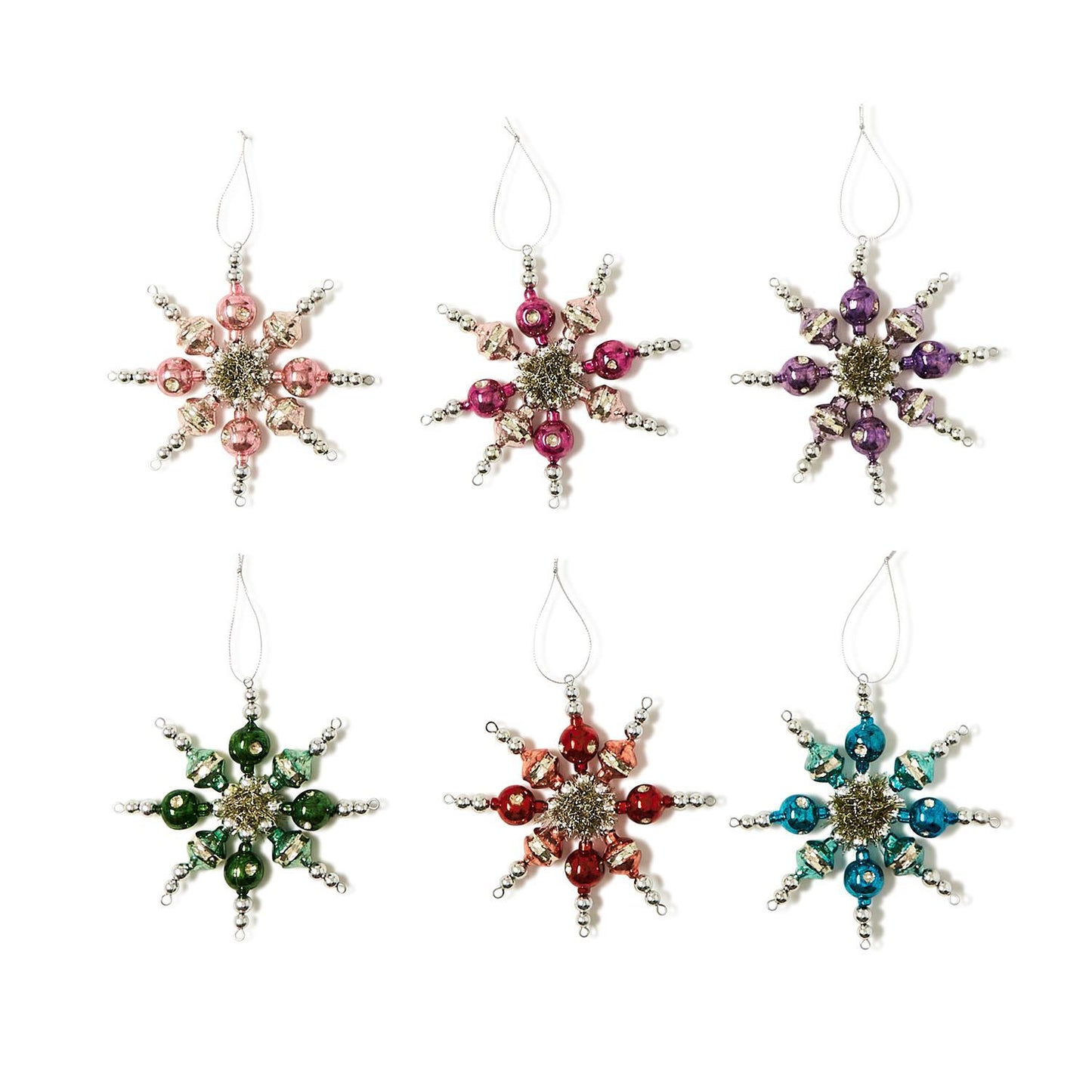 Snowflake Hand-Crafted Glass Beads Ornament