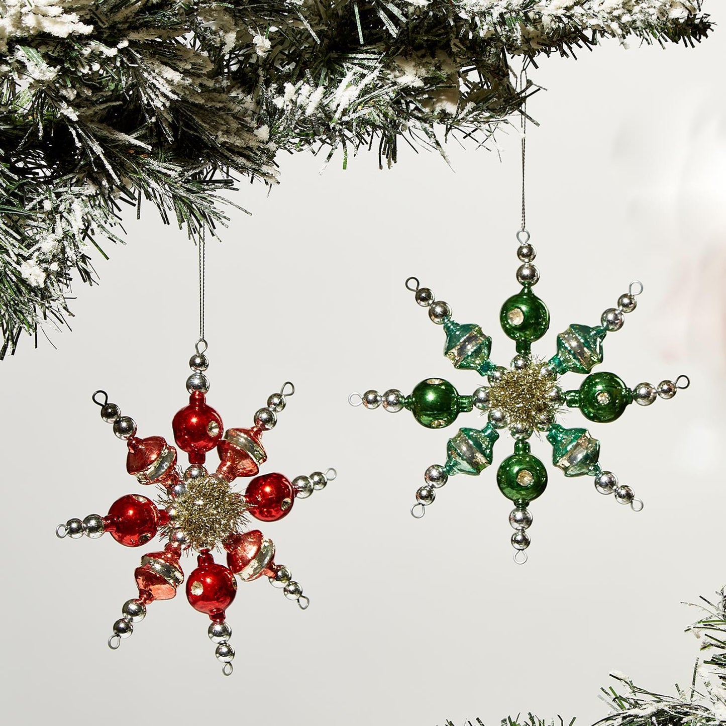 Snowflake Hand-Crafted Glass Beads Ornament