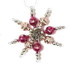Snowflake Hand-Crafted Glass Beads Ornament