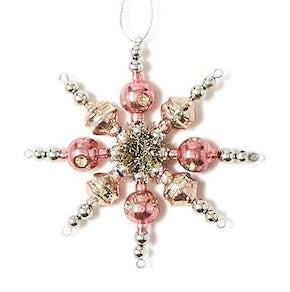 Snowflake Hand-Crafted Glass Beads Ornament