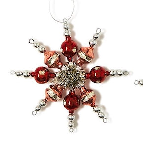 Snowflake Hand-Crafted Glass Beads Ornament