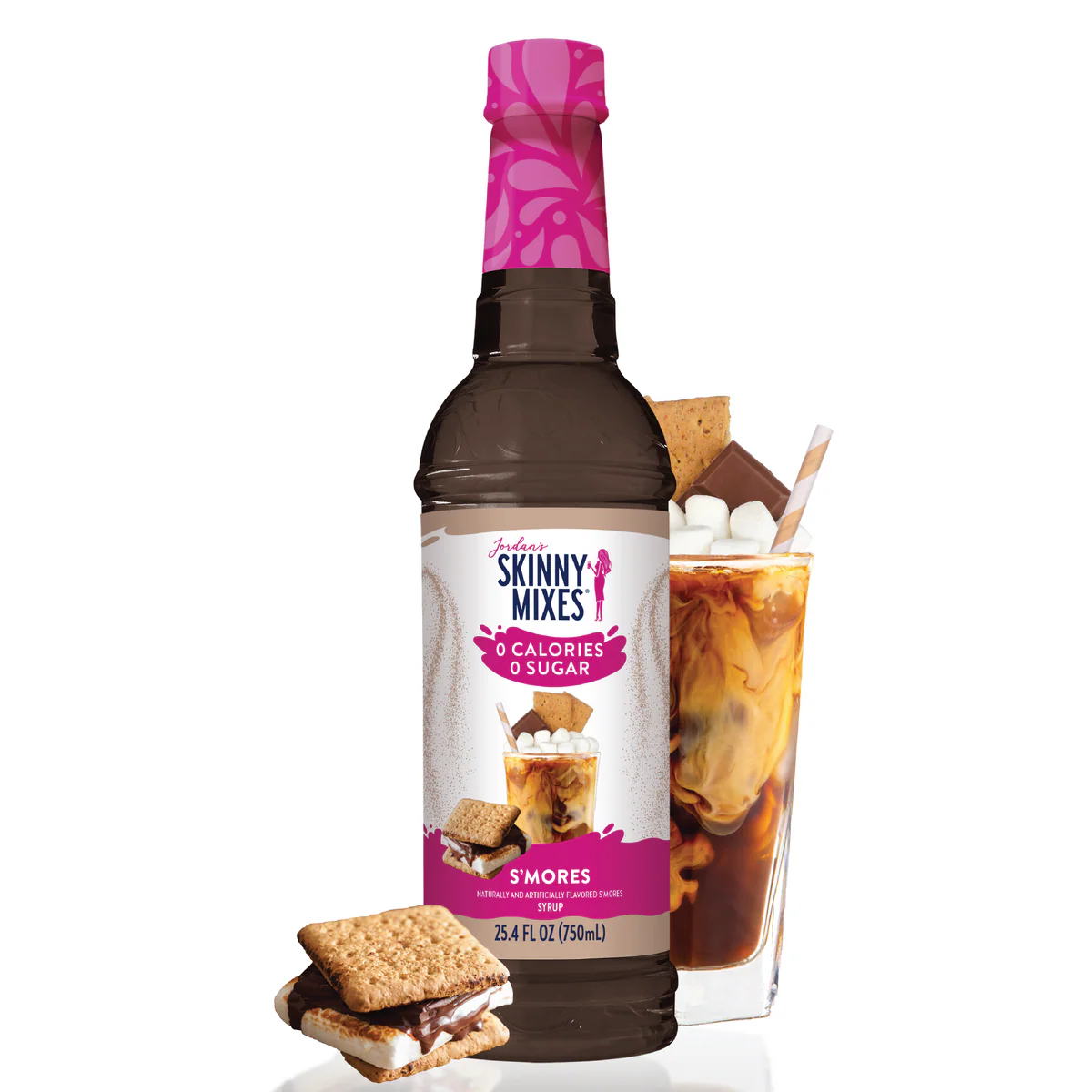 S’Mores | Skinny Syrup bottle, available in 375ml and 750ml sizes. No other items shown.