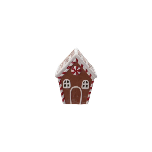 Hand Painted Ceramic Gingerbread House with LED Light