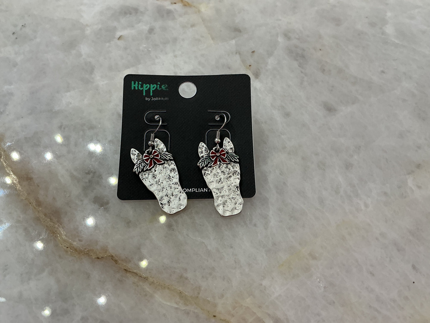 Silver Christmas Animal Earrings