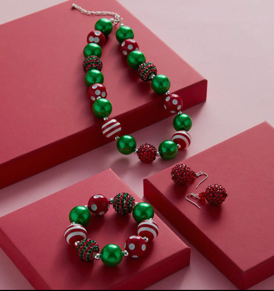 Holiday Glee Necklace Red/Green