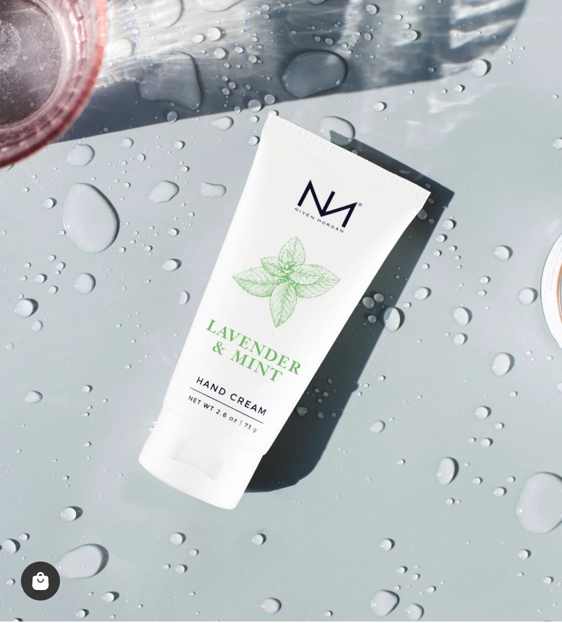 Lavender & Mint Travel Hand Cream tube, organic aloe vera, 30ml and 50ml sizes available.