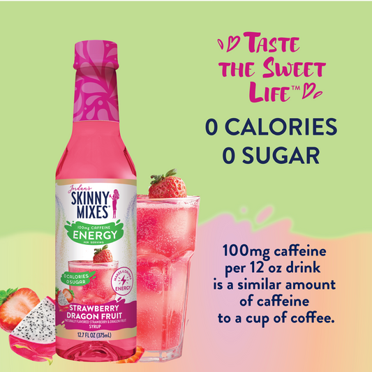 Sugar Free Strawberry Dragon Fruit Energy Syrup - 375ml