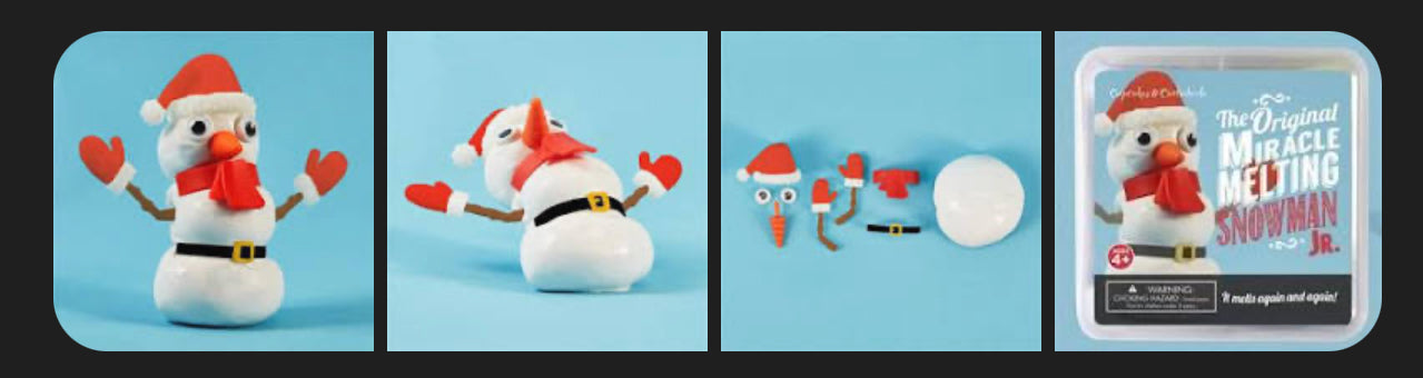 Original Melting Shark in Gift Box shown assembled, melted, separated, and packaged. Product size: 4 x 2 inches.