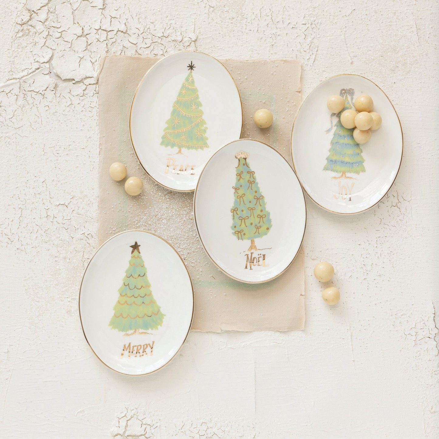Oval Stoneware Dish Christmas Tree | 4 Styles