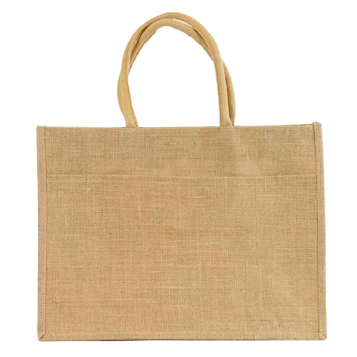 Jute Pocket Natural Tote Bag