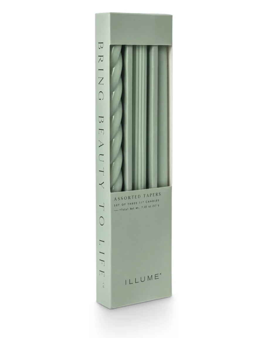 Unfragranced Assorted Candle Tapers 3 Pack