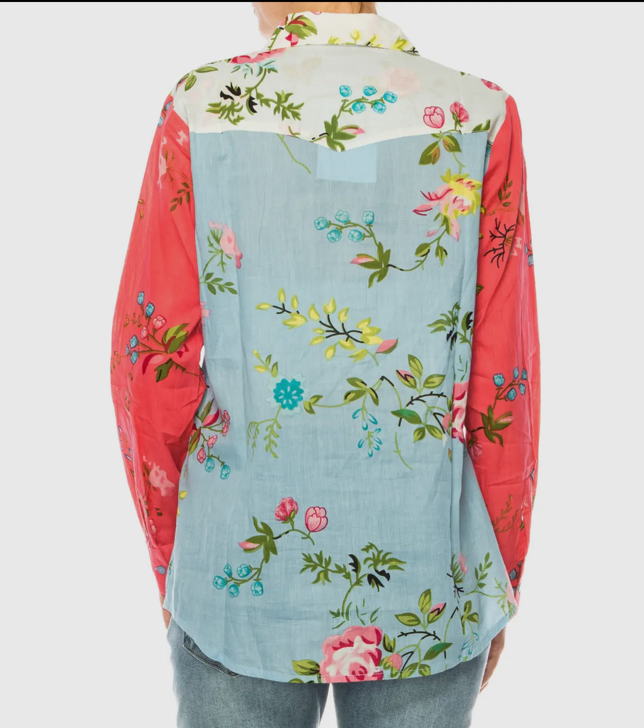 Vintage Floral Button-Down Top
